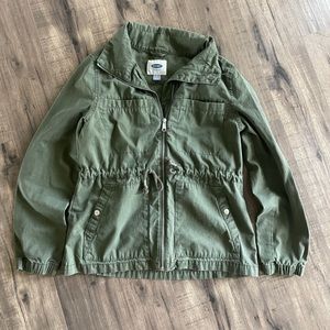 Old Navy Olive Green Utility Jacket Women’s Small Zip Up Lightweight Coat